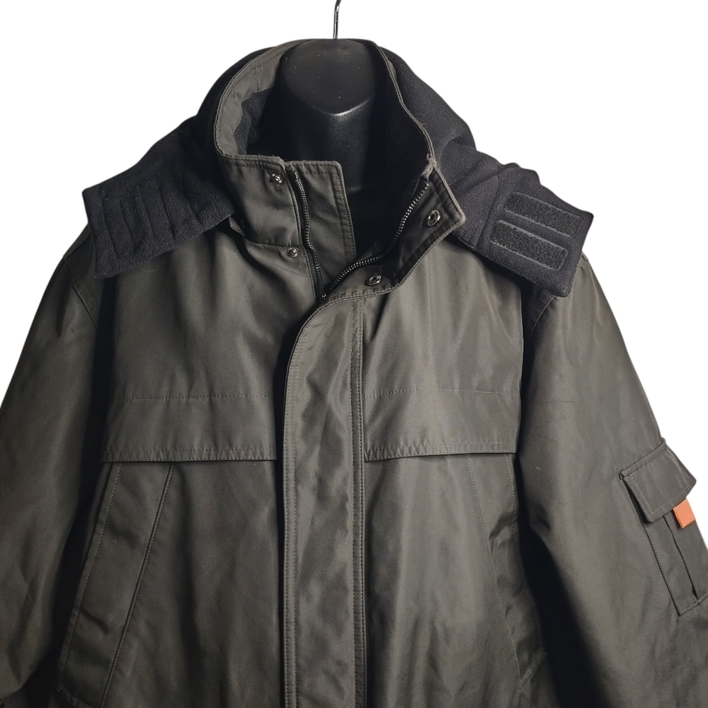 Sonoma Men's Gray Removable Hooded Fleece Lined Parka Jacket Size L - Picture 3 of 7